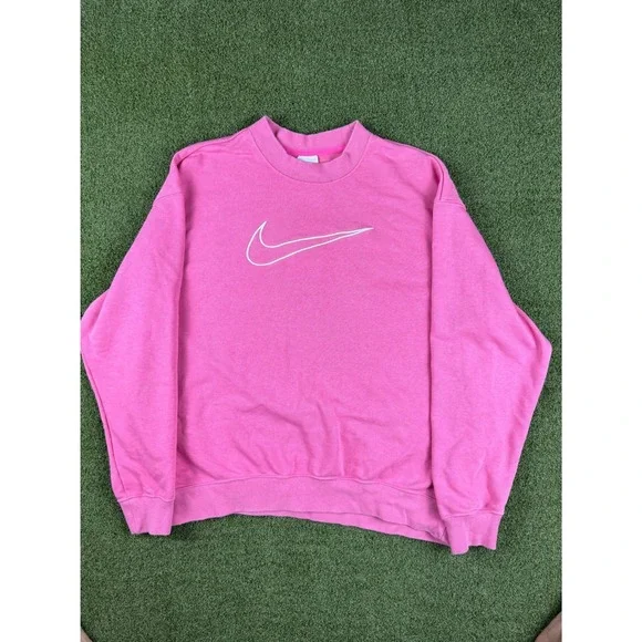 Nike Pink Crewneck Sweatshirt Dri Fit Swoosh Logo‎ Long Sleeve XS - Picture 6 of 11